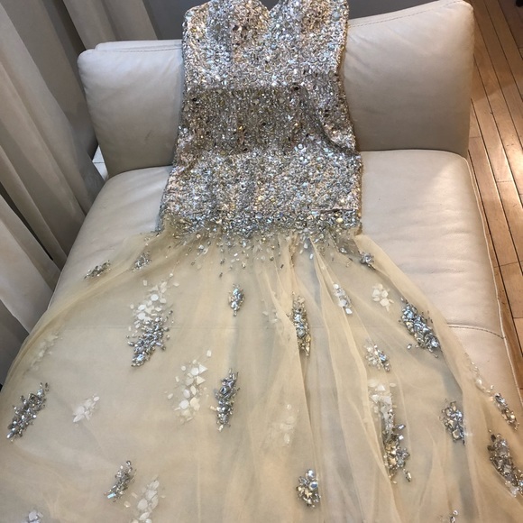 Sparkle & Fade Dresses & Skirts - Sparkle beige Dress, Size 8